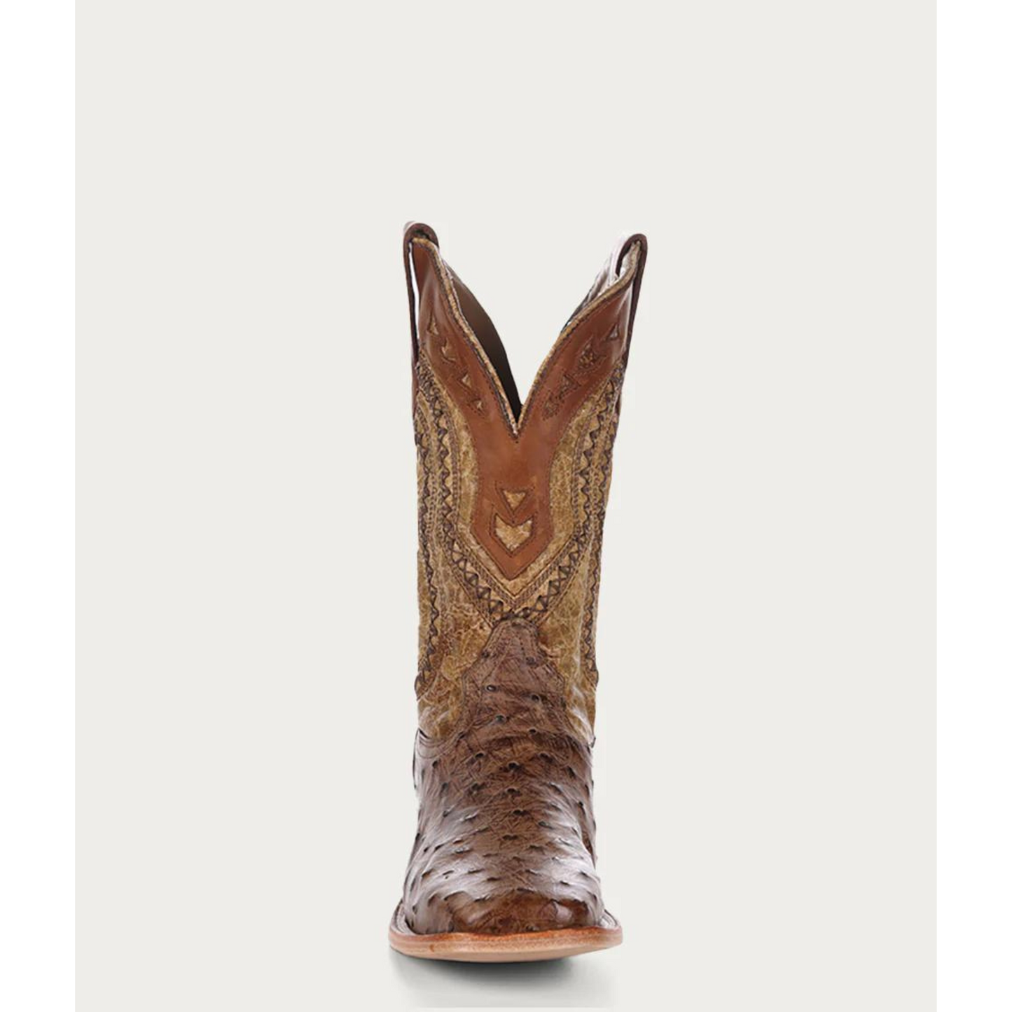 Ostrich Overlay & Embroidery Men's Boot