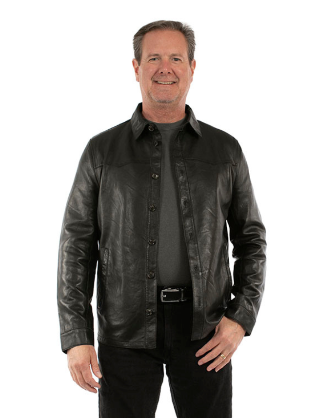 Men's Leather Shirt Jacket