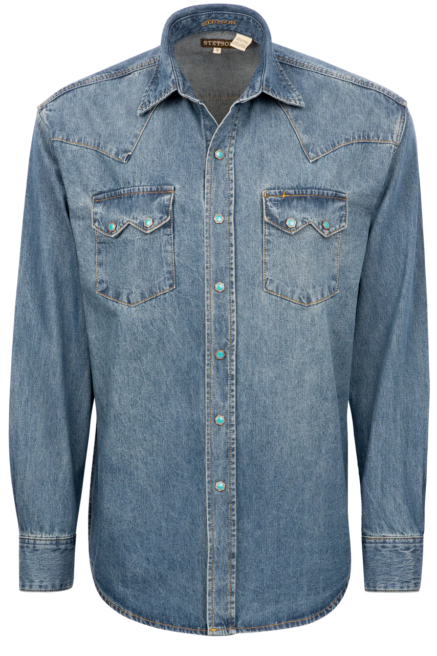 Stetson Men's Classic Denim Snap Front Shirt