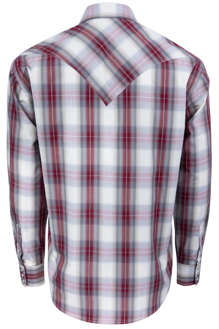 Stetson Men's Dobby Plaid Snap Front Shirt