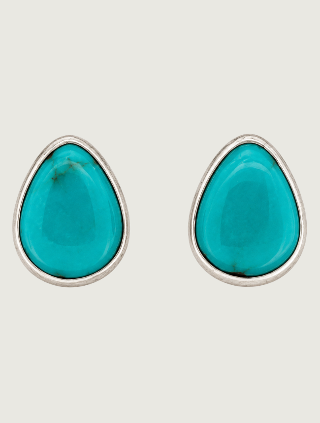 Sterling Silver Turquoise Teardrop Earrings