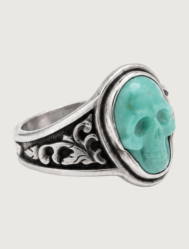Lee Downey Sterling Silver Skull Ring