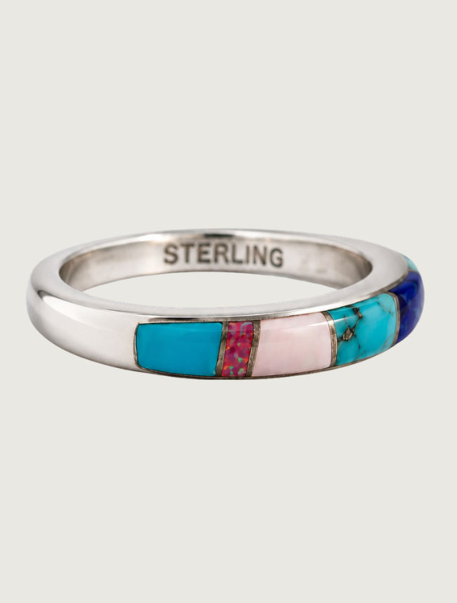 Candace Skeet Skinny Sterling Silver Inlay Ring