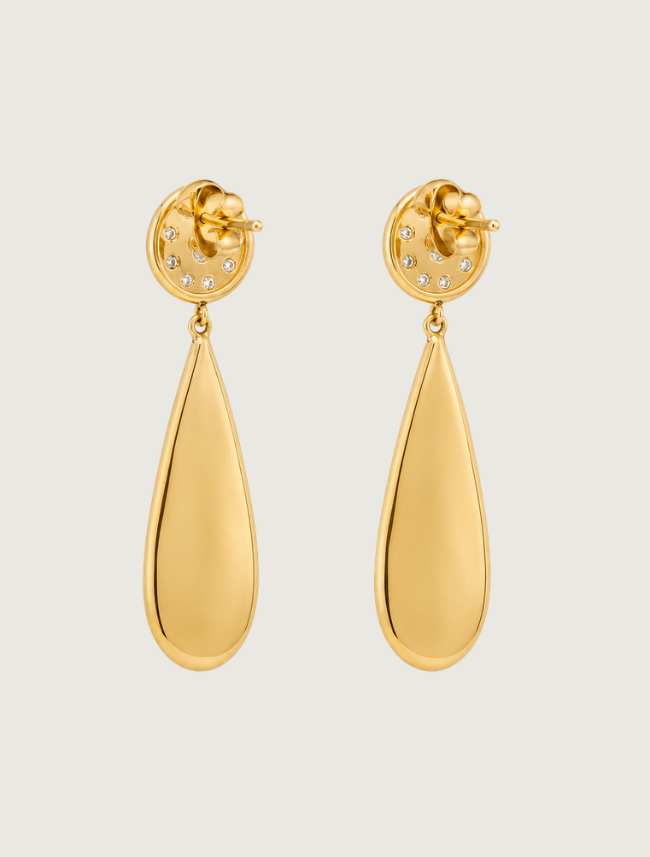 14K Yellow Gold Turquoise & Diamond Earrings
