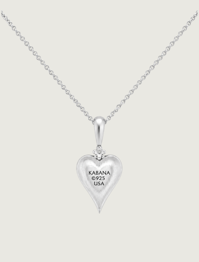 Kabana Sterling Silver Pink Mother of Pearl Heart Pendant