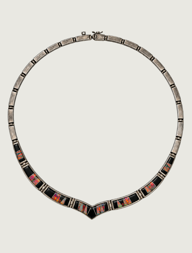 Ferris Sterling Silver Opal Inlay Necklace