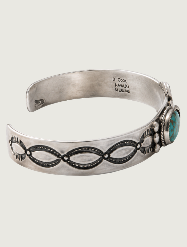 S. Cooke Sterling Silver Turquoise Cuff Bracelet