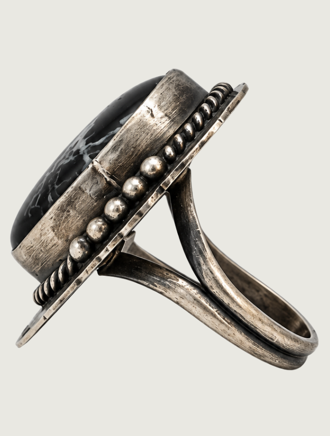 Johnnie Frank Sterling Silver White Buffalo Ring