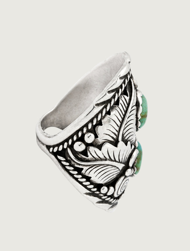 Julia Etsitty Sterling Silver & Turquoise Cabochon Ring