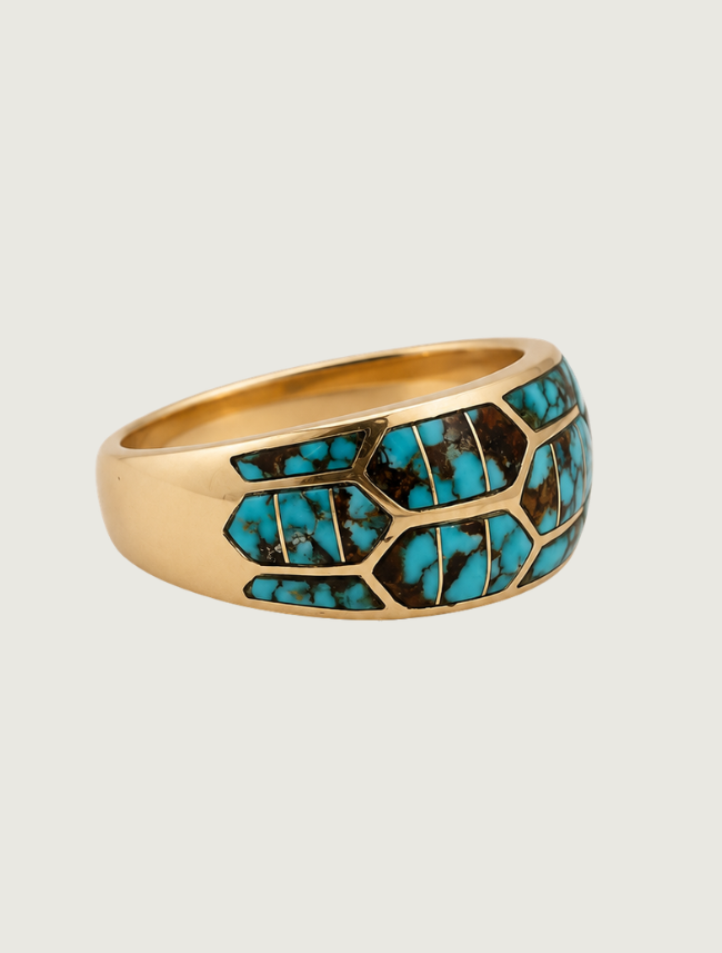 14K Yellow Gold Turquoise Ring
