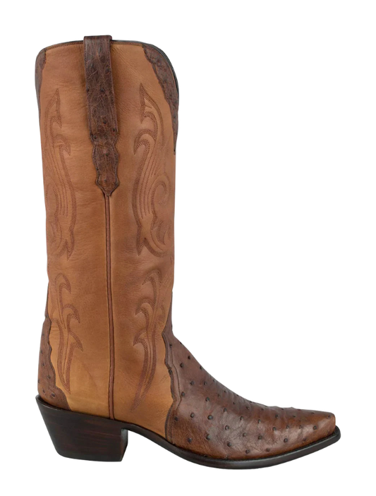 Stallion Full Quill Ostrich Gallegos Cowgirl Boots in Antique Saddle