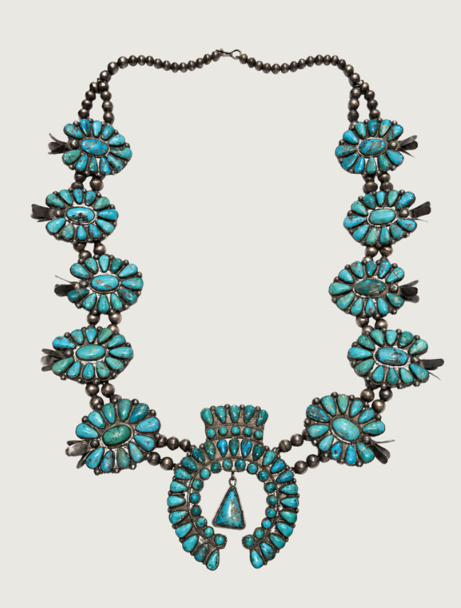 Sterling Silver Vintage 1950s Royston Turquoise Necklace