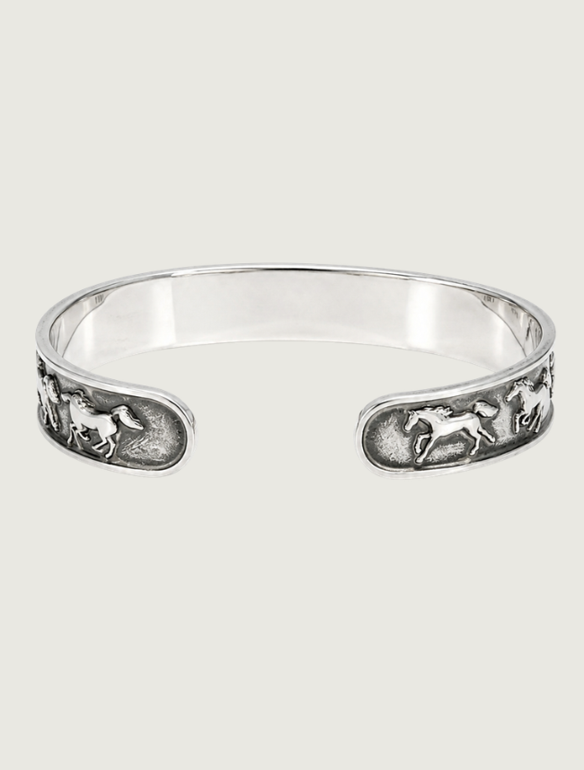 Kabana Sterling Silver Running Horses Cuff