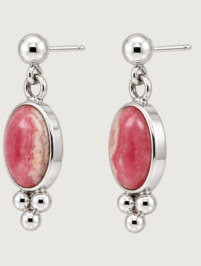 Sterling Silver Red Spiny Oyster Earrings