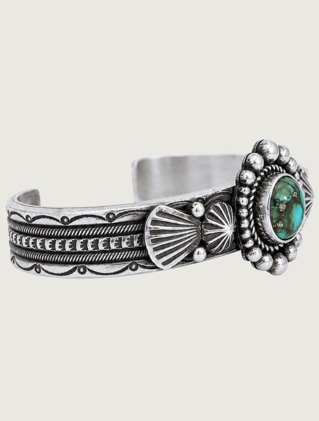 M.C. Sterling Silver Kingman Turquoise Cuff Bracelet