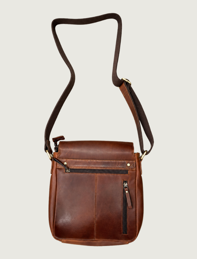 Mavericks Brown Leather Messenger Bag