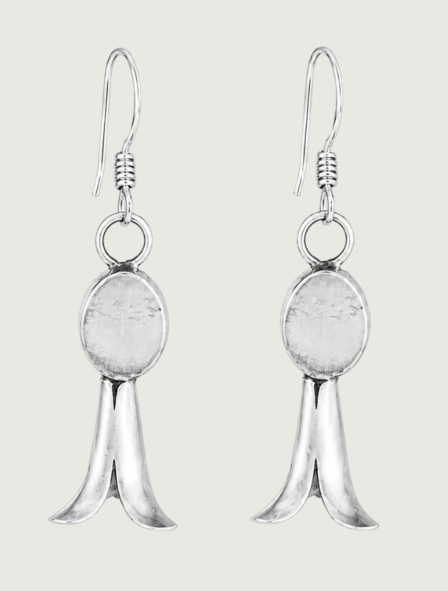 Silver & Turquoise Squash Blossom Earrings