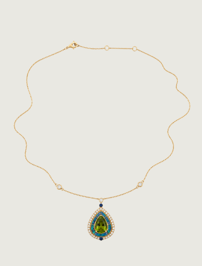 14K Yellow Gold Peridot Necklace