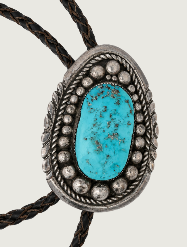 Sterling Silver Turquoise Bolo Tie