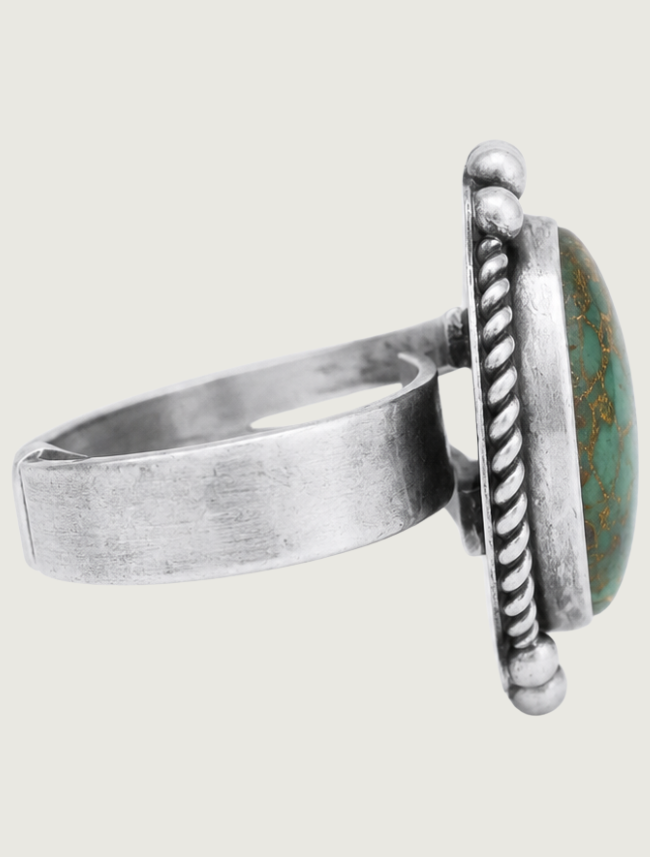 "A" Sterling Silver Turquoise Ring