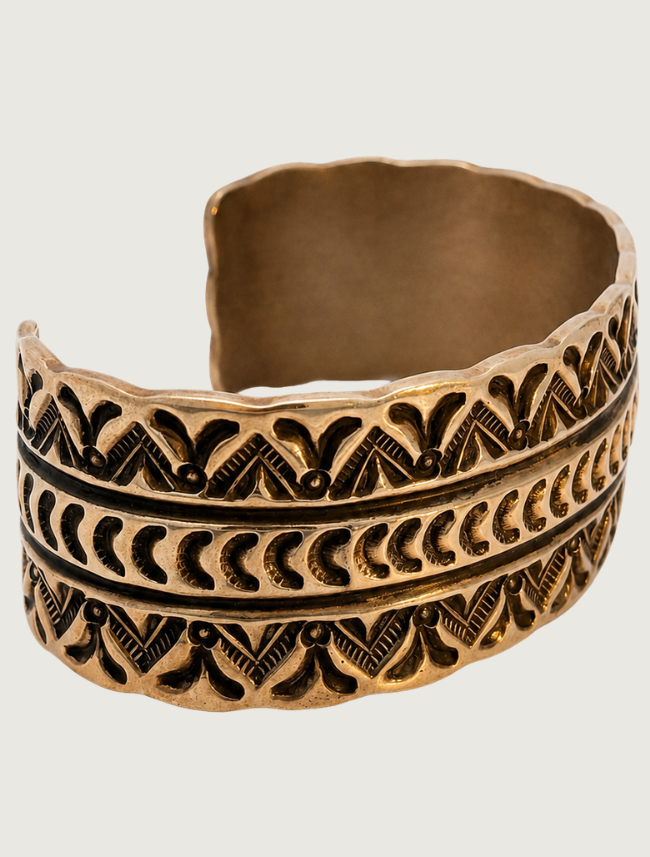 E.B.C. Sterling Silver & 14K Yellow Gold Cuff