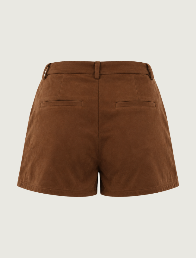 Mavericks Horse Embroidered Shorts in Brown