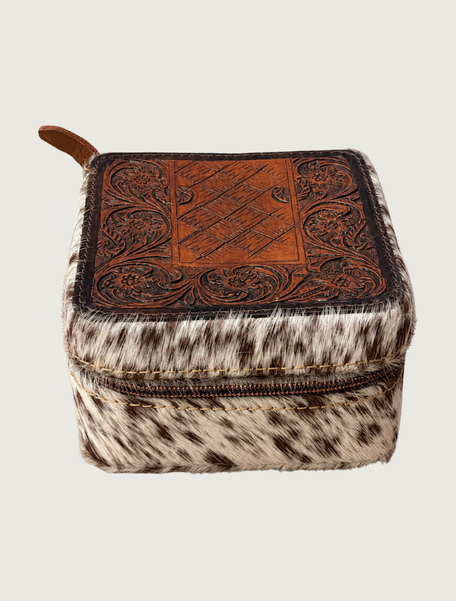 Mavericks Cowhide & Tooled Leather Jewelry Case