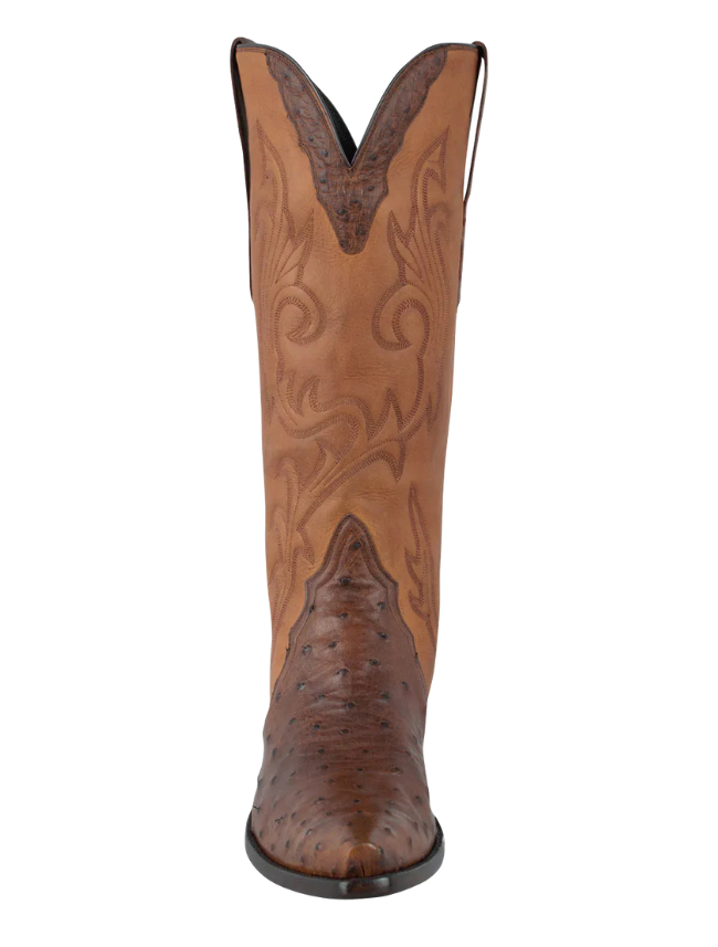 Stallion Full Quill Ostrich Gallegos Cowgirl Boots in Antique Saddle