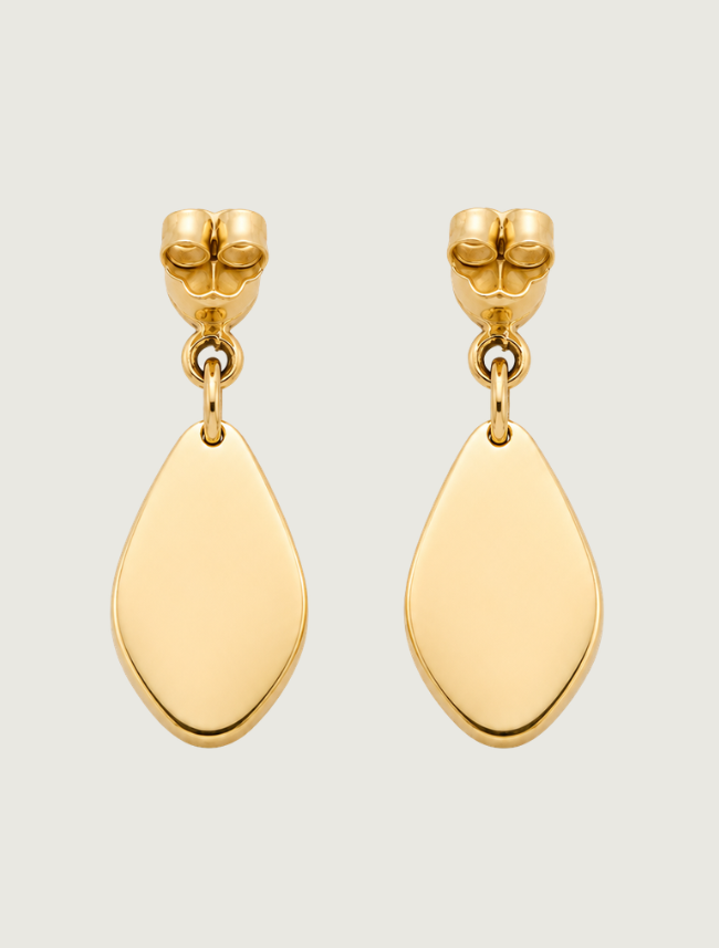 14K Yellow Gold Turquoise Earrings