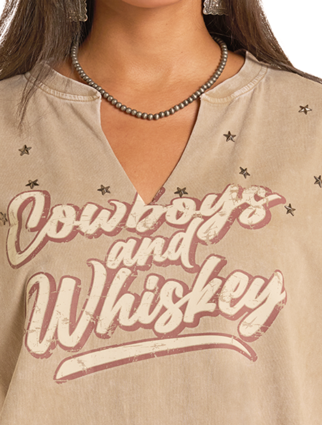 Rock & Roll Denim Women's Graphic V-Neck T-Shirt