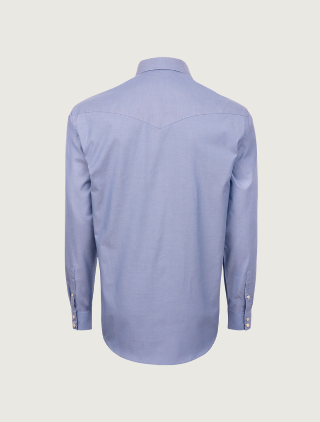 Stetson Men's Oxford Snap Front Shirt in Blue