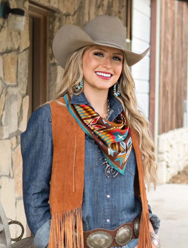 Fringe Scarves "Earthwork" Silk Scarf