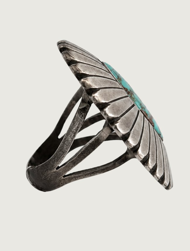 P. Begay Sterling Silver & Turquoise Ring
