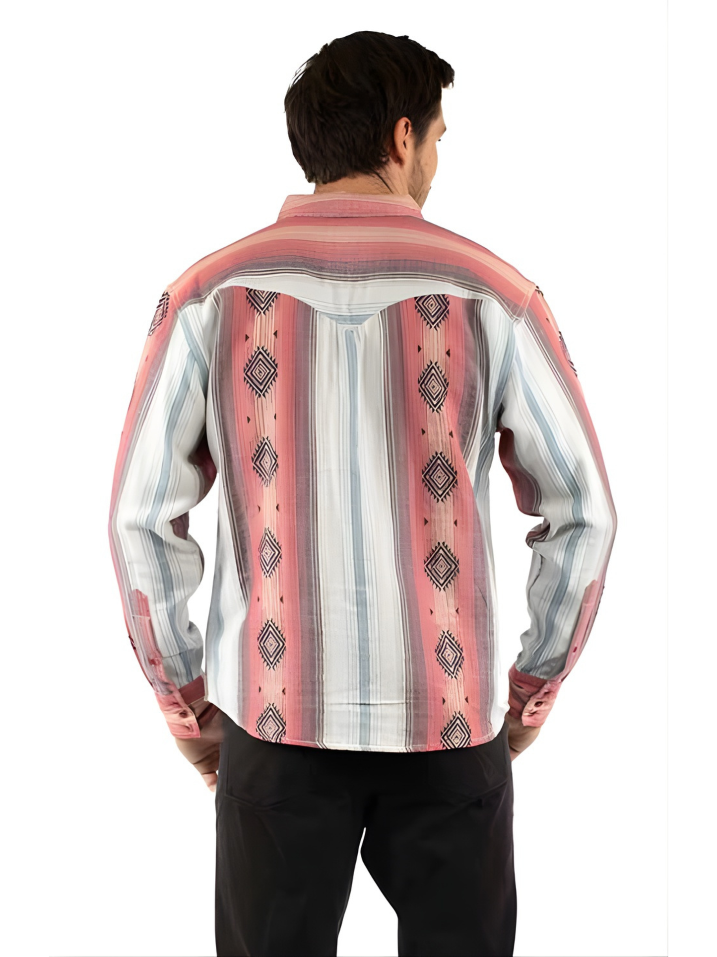 Scully Men's Double Knit Diamond & Stripe Shirt