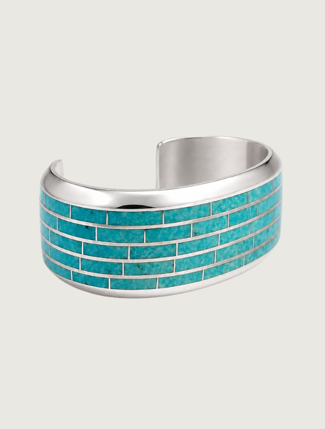 Loretto Sterling Silver Sleeping Beauty Turquoise Cuff Bracelet