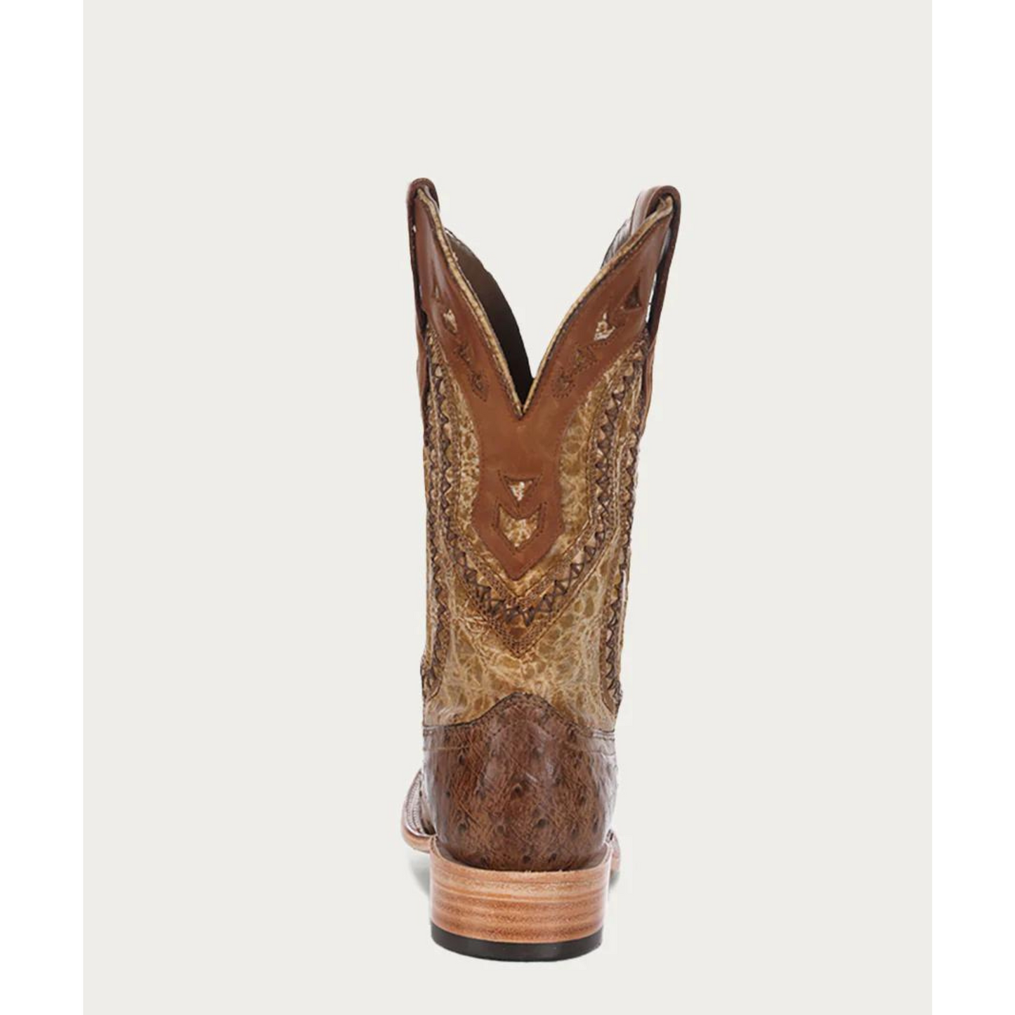 Ostrich Overlay & Embroidery Men's Boot