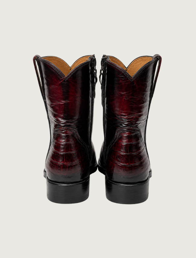 Lucchese Red Crocodile Cowboy Boots