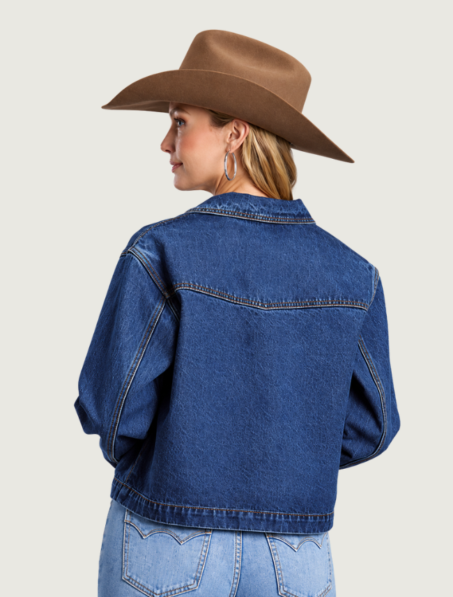 Stetson Dark Wash Cropped Denim Jacket