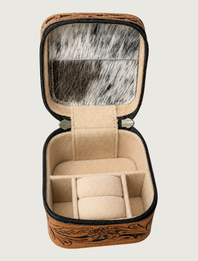 Mavericks Tooled Leather Jewelry Case