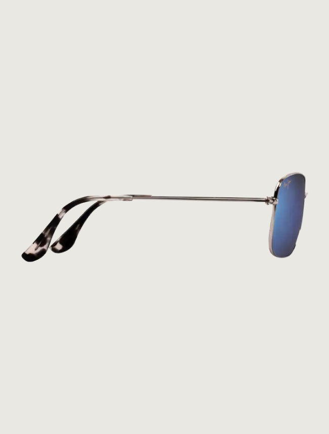 Maui Jim Wiki Wiki aviator sunglasses in Silver / Blue Hawaii — side view