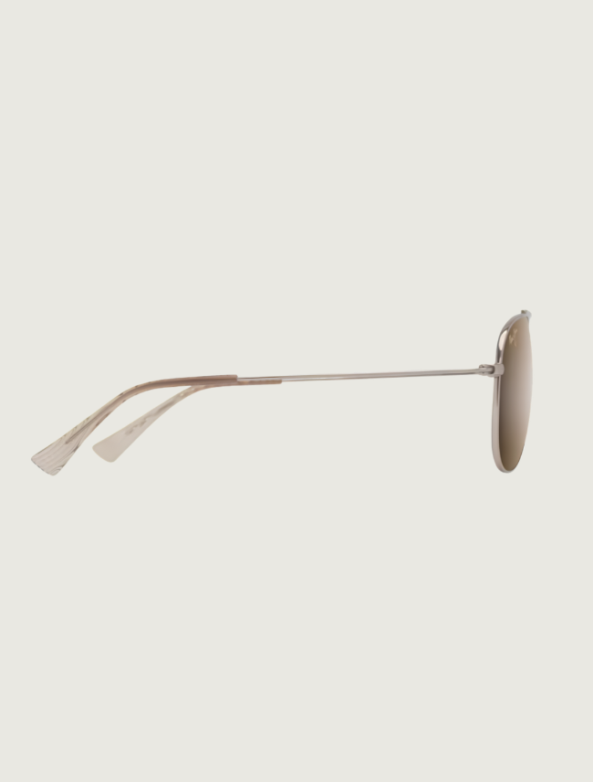 Maui Jim Hau'oli XS aviator sunglasses in Shiny Light Gold with Brown Grad / HCL Bronze — side view