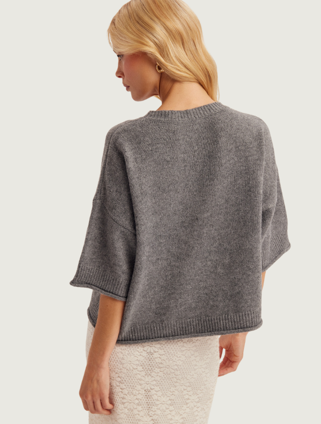Hem & Thread Grey Horseshoe Jacquard Sweater