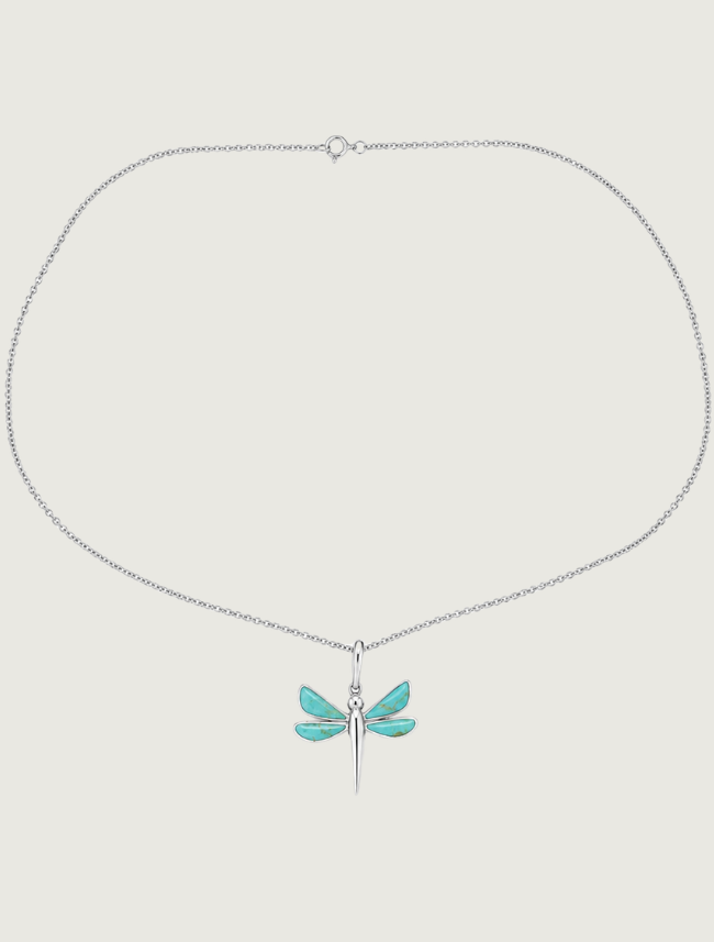 Kabana RP Sterling Silver & Turquoise Dragonfly Necklace