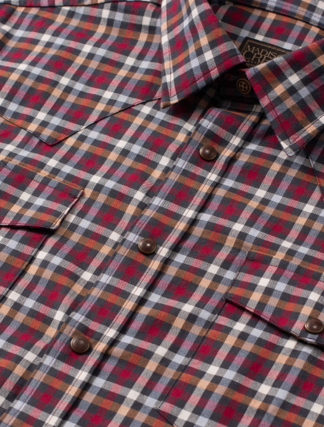 Madison Creek Bisley Western Shirt in Red & Grey Check