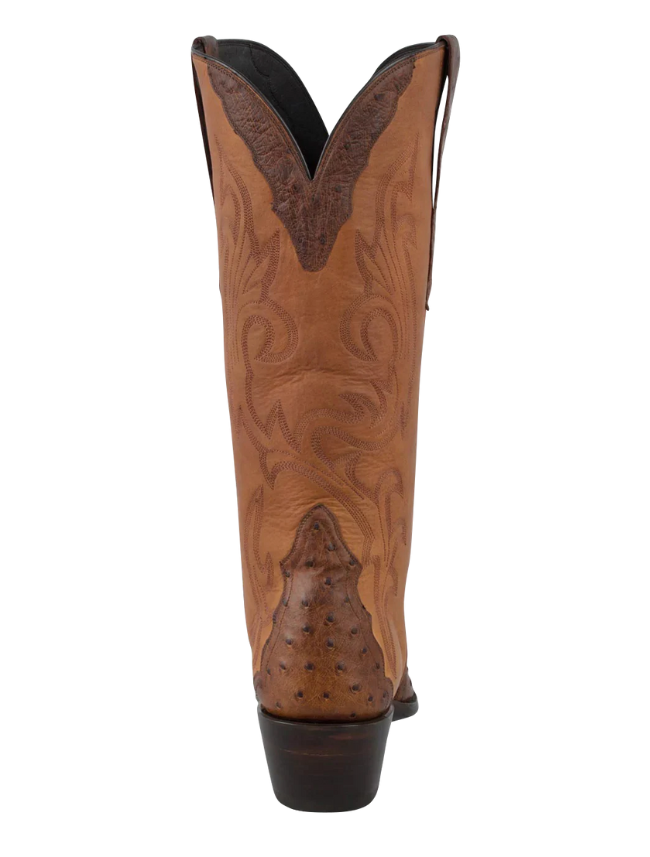 Stallion Full Quill Ostrich Gallegos Cowgirl Boots in Antique Saddle
