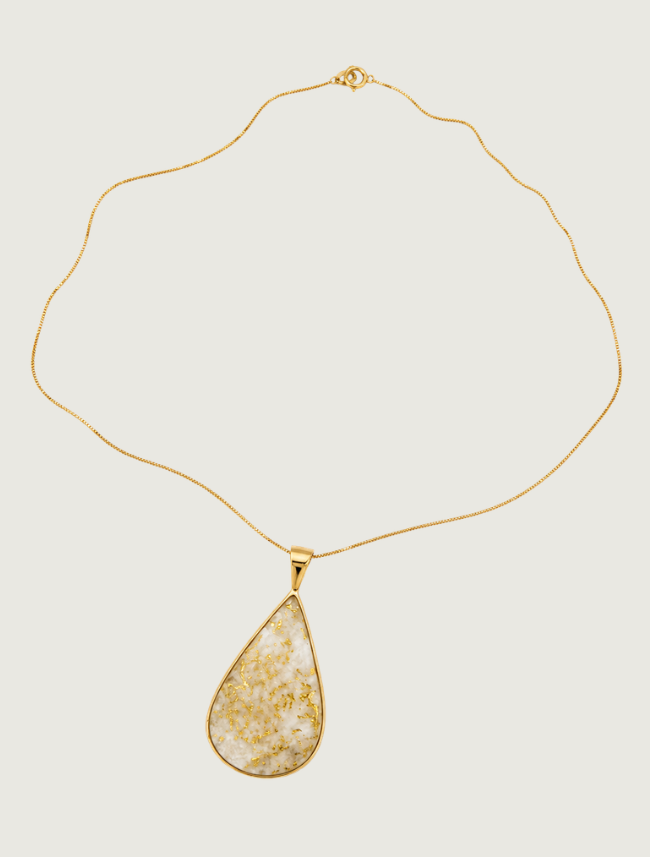 14K Yellow Gold Gold Quartz Pendant