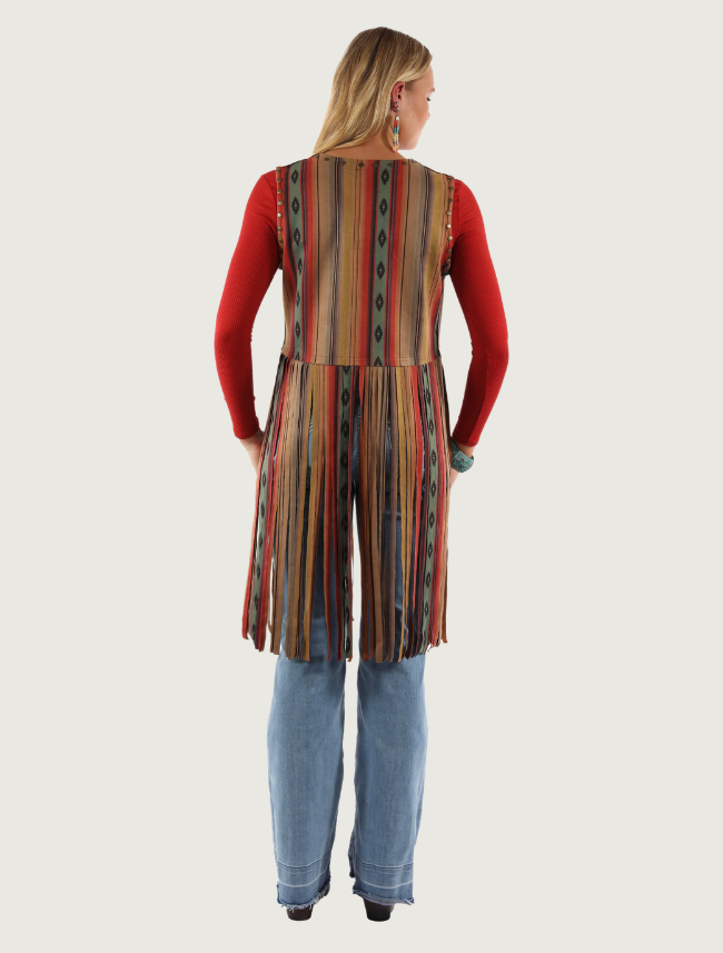 Scully Women's Serape Print Fringe Vest