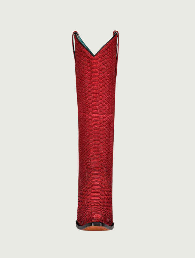 Corral Genuine Red Full Python Snip Toe Tall Top Cowgirl Boots