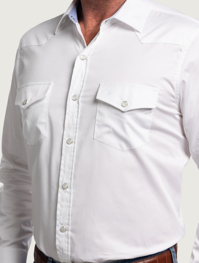 Tony Lama White Pearl Snap Western Shirt