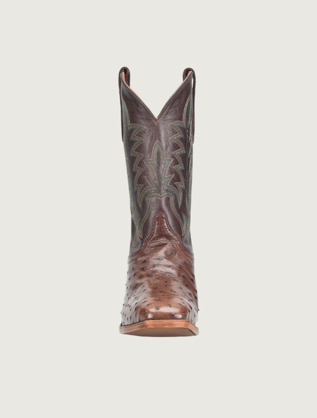 Justin 12" Rancher Full Quill Ostrich Cowboy Boots in Kango Tobac
